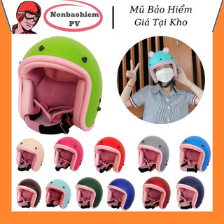 [ Hình Thật - 16 Màu ] Nón Bảo Hiểm 3/4 đầu Lót Màu Hồng Cao Cấp Như Hình - Hàng CTY-Cam Kết Chất Lượng Giống Hình 100%
