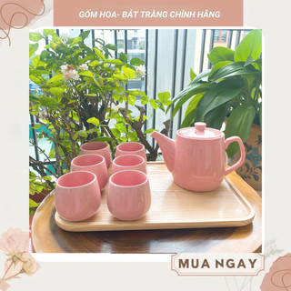 Bộ ấm chén sứ uống trà, ấm chén gốm sứ bát tràng, bộ trà men hoả biến sắc màu, tách trà thưởng trà giá rẻ- quà tặng