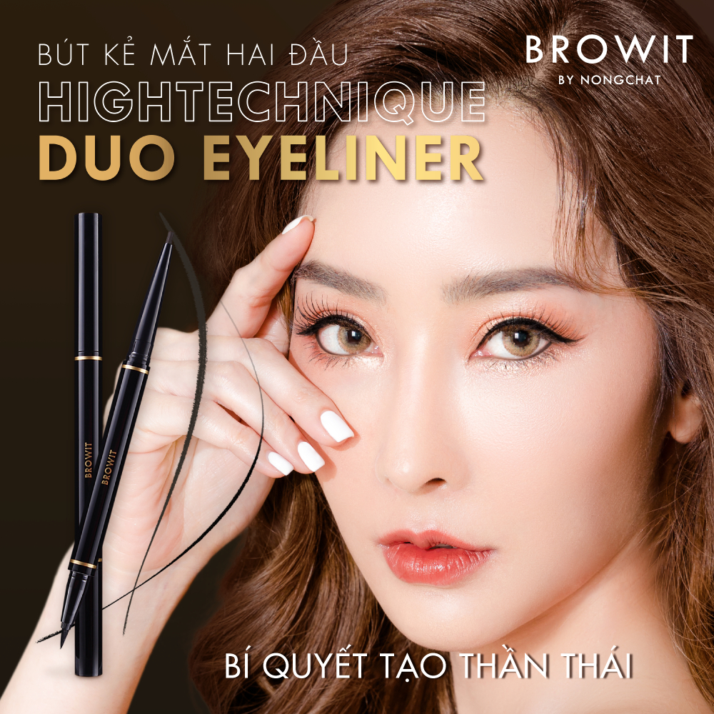 Bút Kẻ Mắt 2 Đầu Sắc Nét và Chống Nước Browit Hightechnique Duo Eyeliner 0.5ml + 0.14g