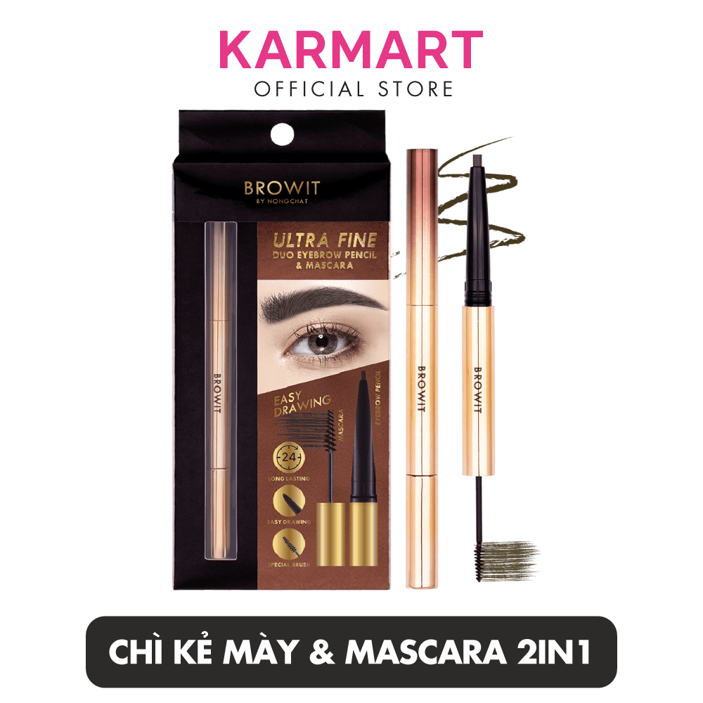 Chì kẻ mày và mascara 2 trong 1 Browit Ultra Fine Dou Eyebrow Pencil & Mascara