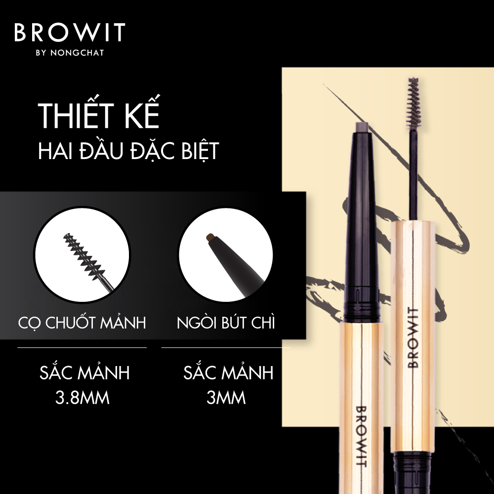 Chì kẻ mày và mascara 2 trong 1 Browit Ultra Fine Dou Eyebrow Pencil & Mascara