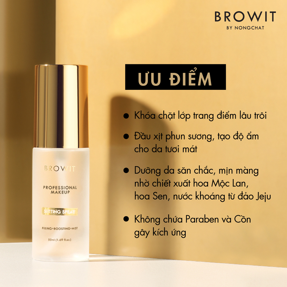 Xịt cố định lớp trang điểm BROWIT Professional Makeup Setting Spray 50ml