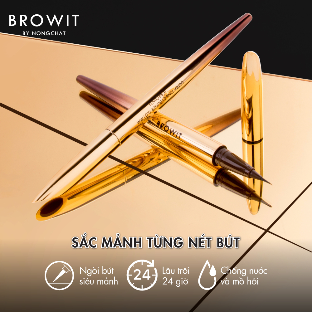 Bút kẻ mắt Browit Ultra Fine Eyeliner 0.01mm 0.5g, Ngòi bút linh hoạt siêu mảnh