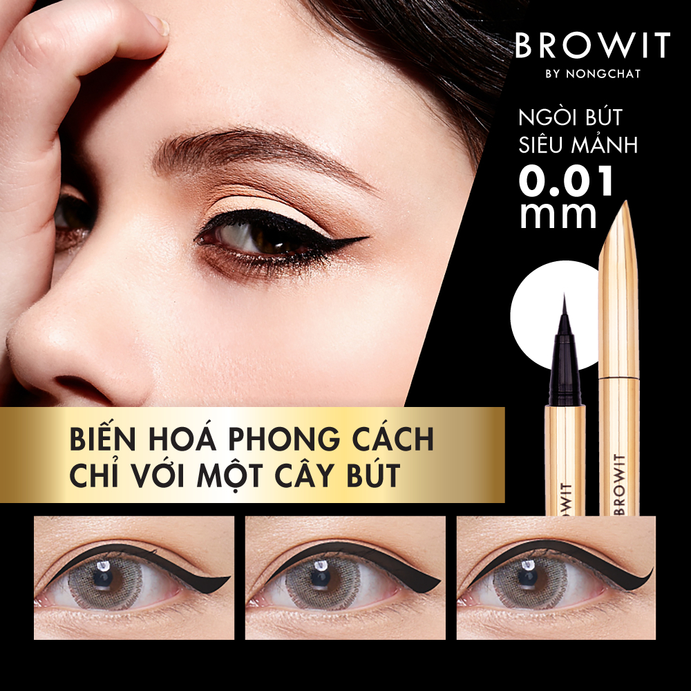 Bút kẻ mắt Browit Ultra Fine Eyeliner 0.01mm 0.5g, Ngòi bút linh hoạt siêu mảnh