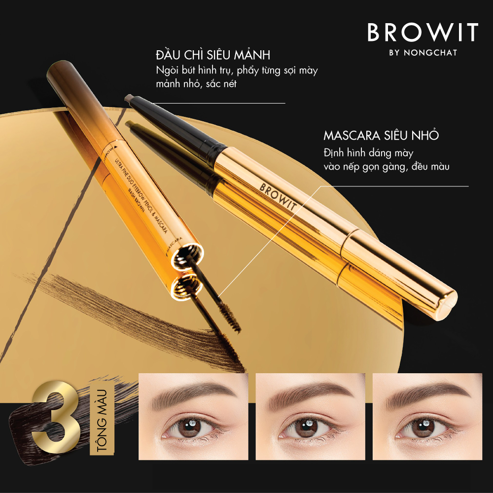 Chì kẻ mày và mascara 2 trong 1 Browit Ultra Fine Dou Eyebrow Pencil & Mascara