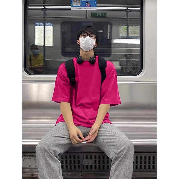 Áo Thun Nam Trơn Màu Hồng Sen Siêu Cá Tính STYLE Phong Cách Đường Phố Thể Thao