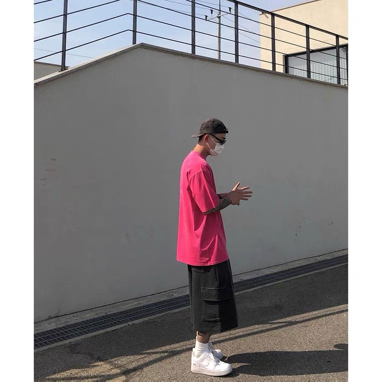 Áo Thun Nam Trơn Màu Hồng Sen Siêu Cá Tính STYLE Phong Cách Đường Phố Thể Thao