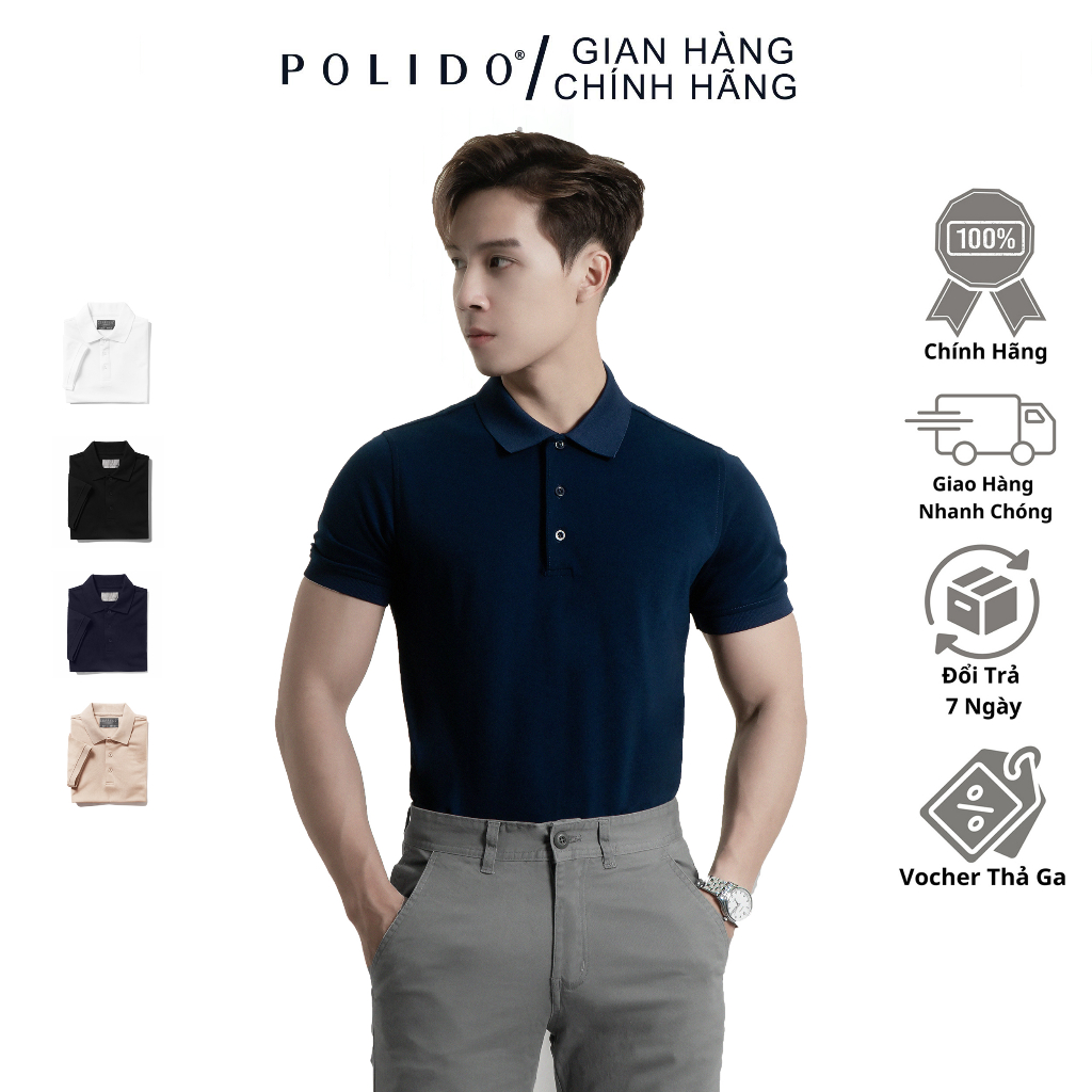 Áo Polo Nam Trơn Chất Liệu Cotton Thoáng Mát Co Giãn Tốt Thời Trang Nam Basic Phong Cách Hiện Đại Dễ Mặc Dễ Phối