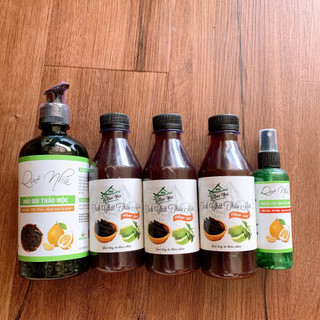 Dầu gội thảo mộc cô đặc + xịt bưởi + 3 chai tinh chất mọc tóc