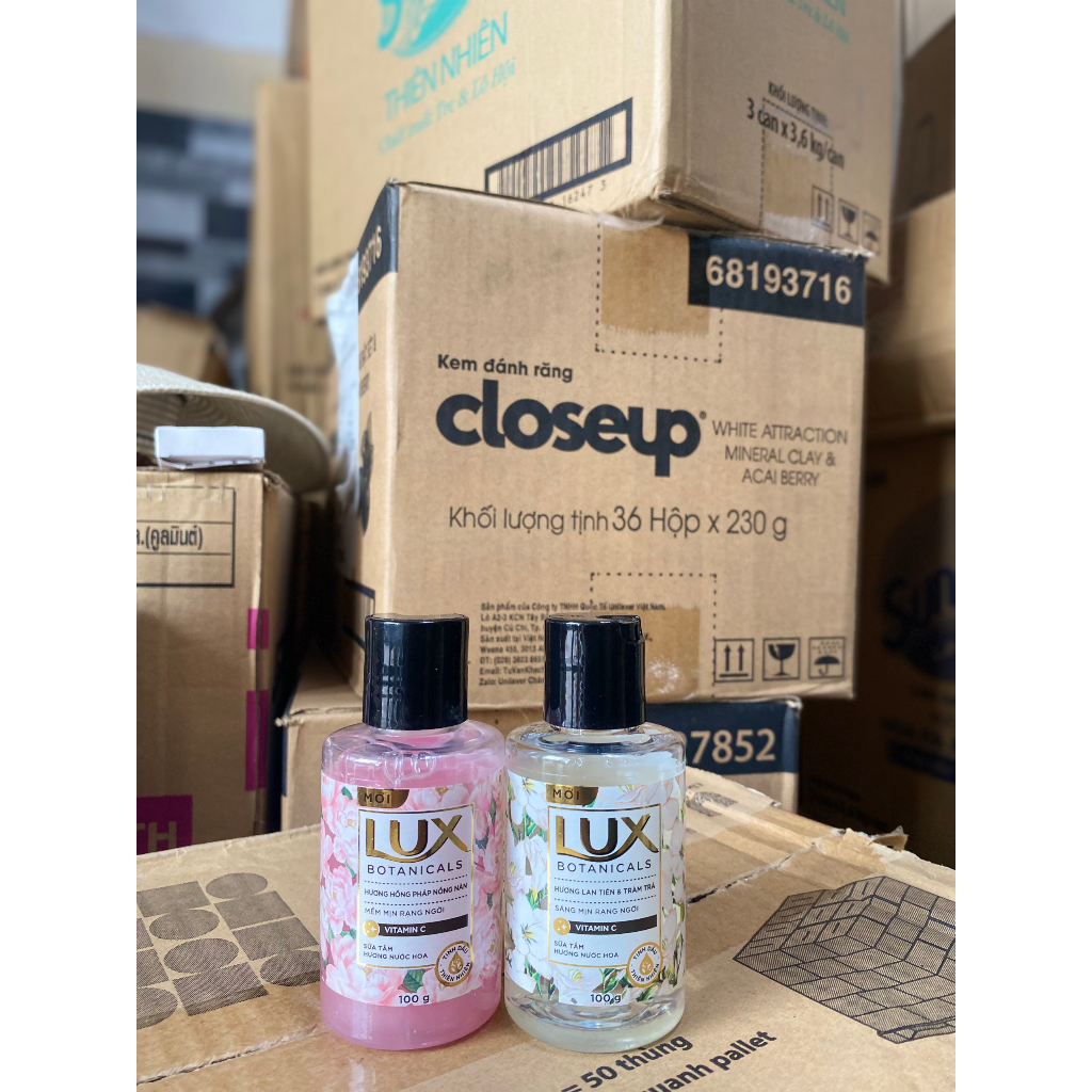 Combo 2chai sữa tắm lux 100g hương nước hoa và lan tiên & tràm trà