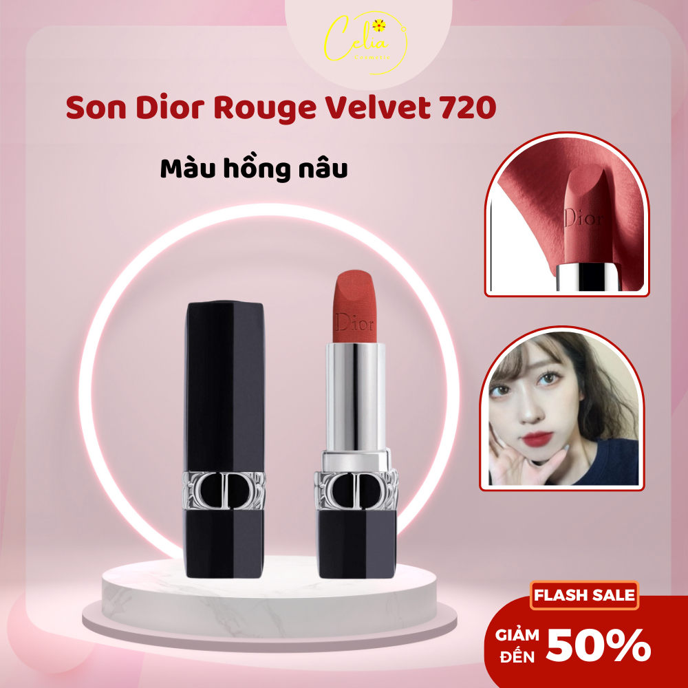 Son Dior Rouge Velvet 720 Icóne màu hồng nâu