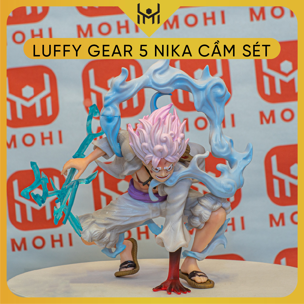 Mô Hình OnePieceLuffy gear 5 nika cầm sét - Cao 17cm - nặng 300gram , Figure OnePiece - có vỏ hộp màu
