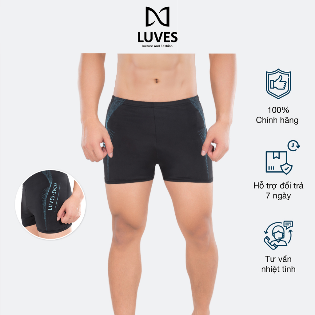 Quần Bơi Nam Dáng Đùi LUVES SQUARE LEG Chất Vải Co Giãn 4 Chiều Ôm Body, Quần Bơi Short Vải Dày Chống Xước LVPHM0003