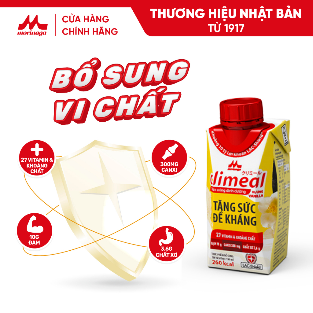 Vỉ 3 hộp 190ml Thức uống dinh dưỡng Climeal