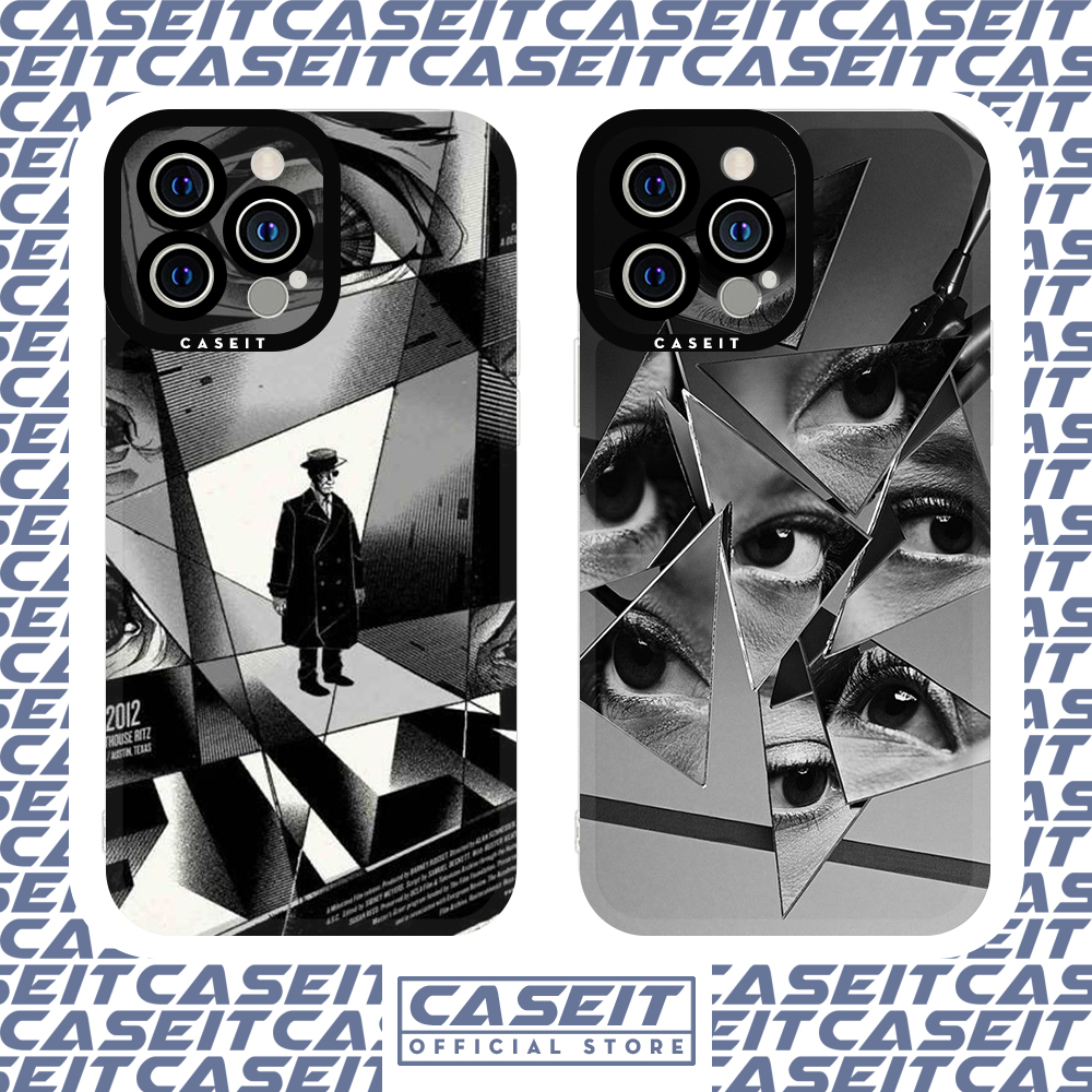 Ốp lưng iphone cạnh vuông Caseit tranh trừu tượng the eyes gothic đen trắng 8/8plus/x/xs/11/12/13/14