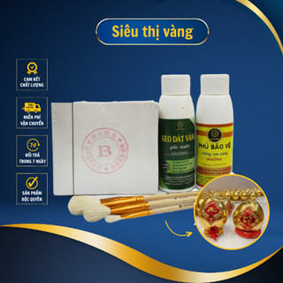 Combo dát vàng gốc nước B Kim siêu rẻ, dát vàng trên chất liệu thấm hút như hoa quả, thạch cao, xi măng, giấy vẽ, đồ da