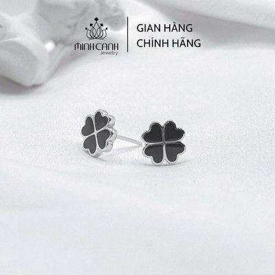 Khuyên Tai Cỏ 4 Lá Cánh Tim - Minh Canh Jewelry