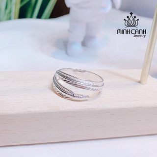 Nhẫn Bạc Lông Vũ Freesize Nam Nữ - Minh Canh Jewelry