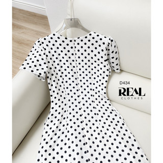Đầm Chéo Chấm Bi Trắng_REAL