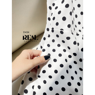 Đầm Chéo Chấm Bi Trắng_REAL