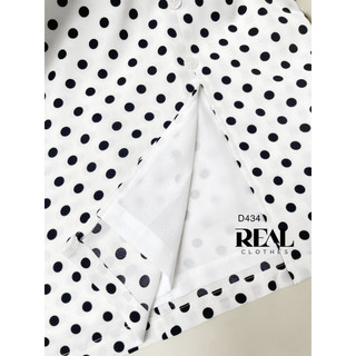 Đầm Chéo Chấm Bi Trắng_REAL
