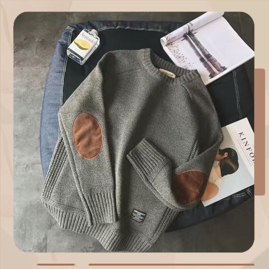 Áo Len Nam Vá Khuỷu Tay Hàn Quốc LOHA Top Xu Hướng 2023