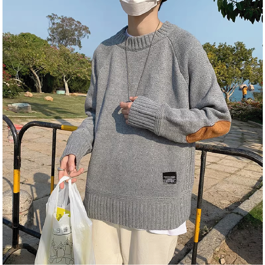 Áo Len Nam Vá Khuỷu Tay Hàn Quốc LOHA Top Xu Hướng 2023