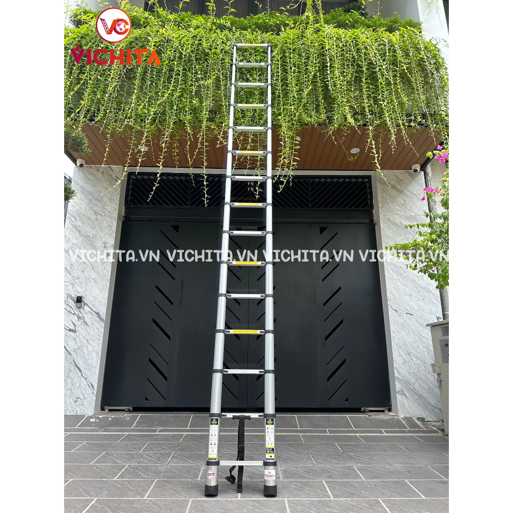 Thang Nhôm Rút VICHITA 2m6 - 3m2 - 3m8 - 4m1 - 4m4 - 5m - 5m4 - Thang Rút Thuận Tiện Thích Hợp Nhiều Công Việc