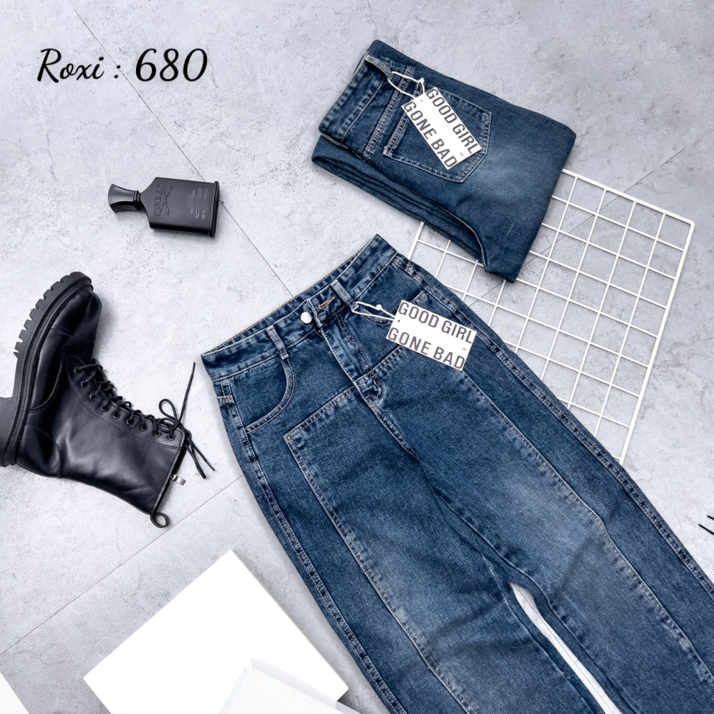 Quần Jean Nữ Dài Lưng Cao Ống Rộng Không Giãn Hot Trend ULZZANG Rách Nhẹ GIGI4004 Hình thật shop tự chụp kèm Video