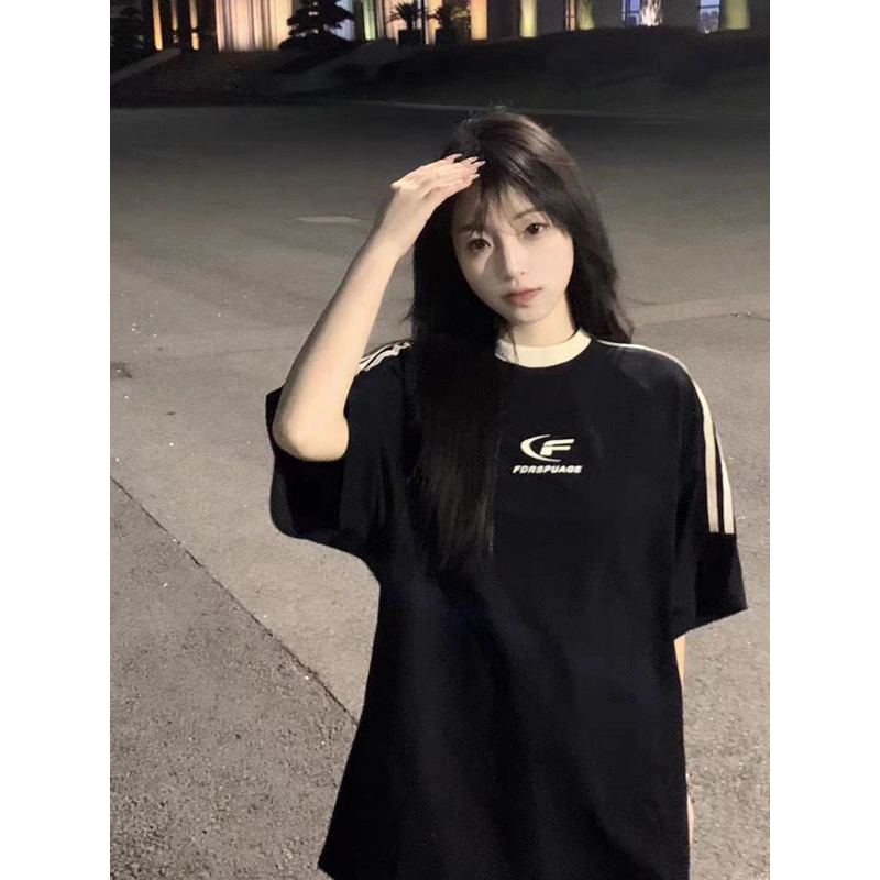 Áo Thun Baby Tee Đen trắng chất cotton khô Áo Phông Tay Lỡ from siêu dẹp 01