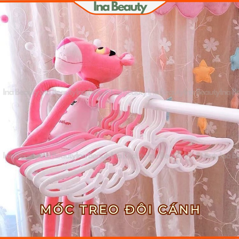 (Sẵn) Bộ 5 Móc Treo Quần Áo Đôi Cánh Đa Năng Treo Quần Áo Trẻ Em Xinh Xắn, bằng Nhựa