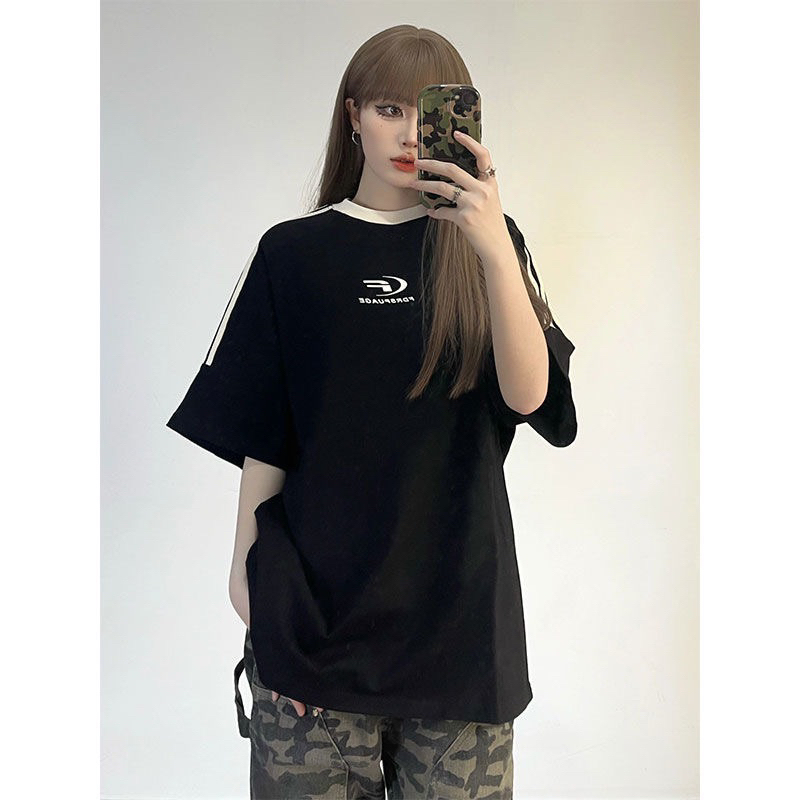 Áo Thun Baby Tee Đen trắng chất cotton khô Áo Phông Tay Lỡ from siêu dẹp 01