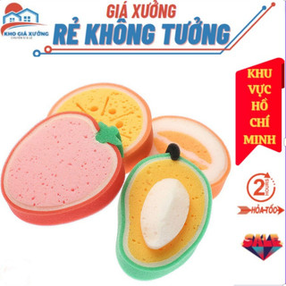Miếng rửa chén tạo bọt bát hình trái cây tiện dụng/ miếng bọt biển rửa chén dày hình trái cây cọ rửa xoong