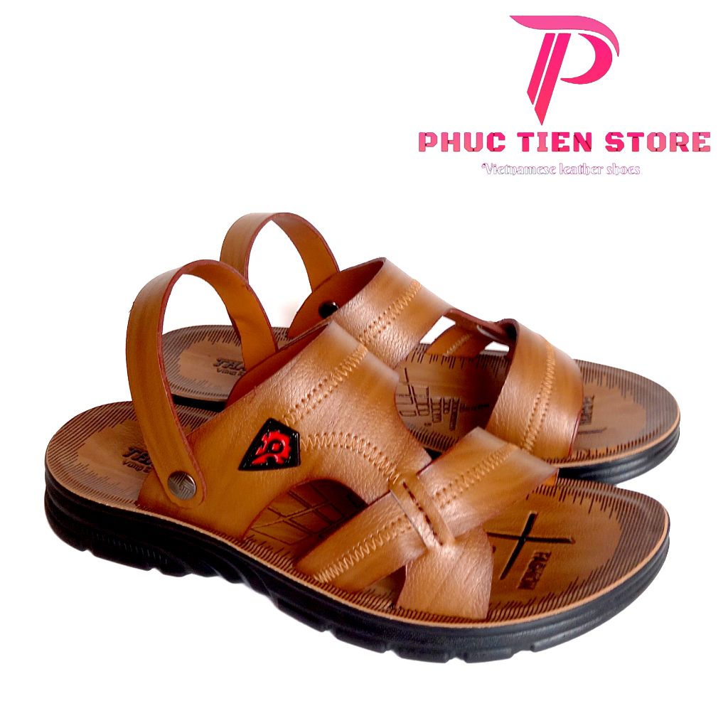 Dép da nam được làm từ da bò cao cấp đế đúc dẻo nâng chiều cao