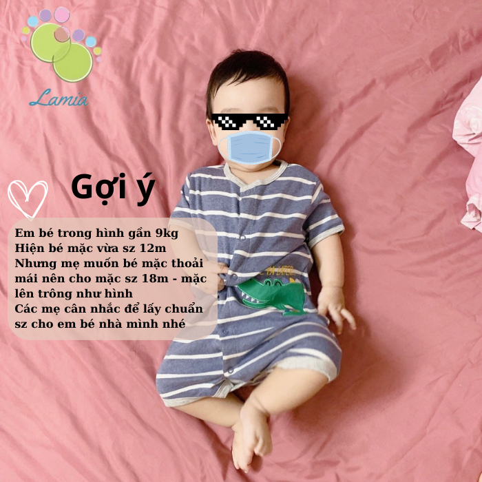 Bộ Body Đùi Romper Mùa Hè Cho Bé Trai Chất Cotton Mềm Mát