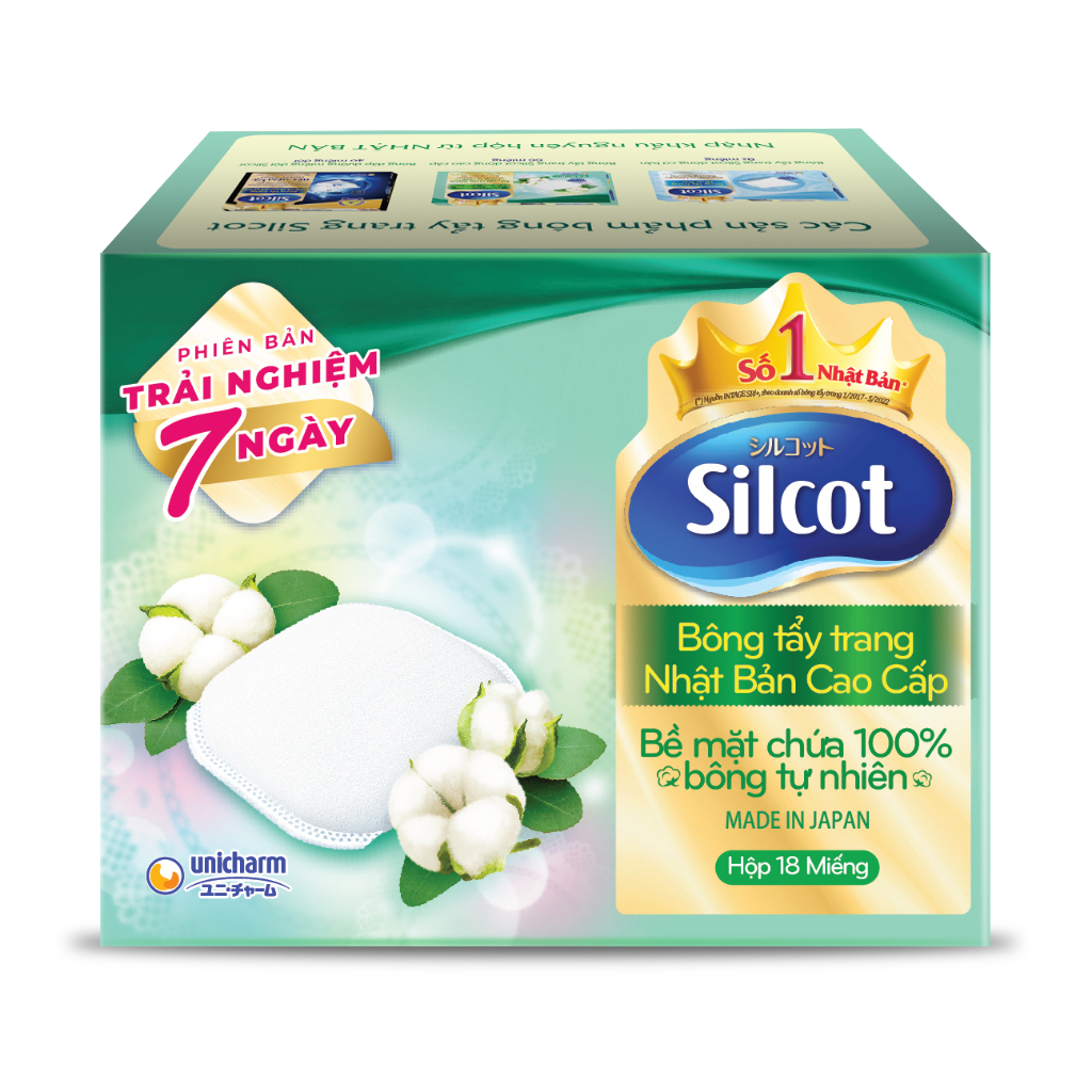 [HB GIFT] Bông trang điểm (bông tẩy trang) Silcot 18 Premium miếng/hộp