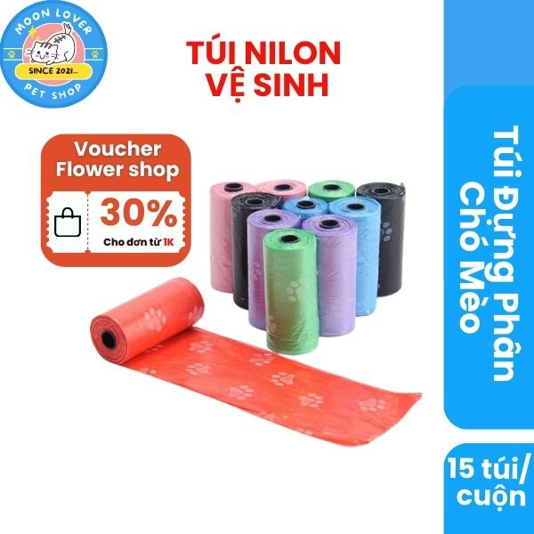 Túi Nilon Đựng Phân Chó Mèo Tự Phân Hủy (15 túi/cuộn)