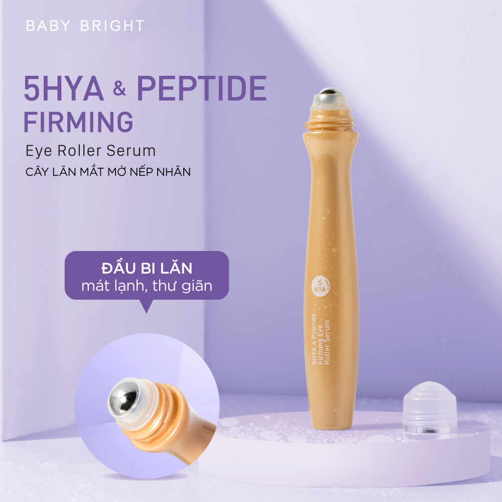 Cây lăn mắt chống nhăn mắt Baby Bright 5hya & Peptide Firming Eye Roller Serum 15ml