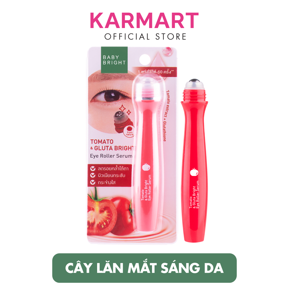 Lăn mắt dưỡng sáng & ngừa thâm Baby Bright Tomato & Gluta Bright Eye Roller Serum 15ml