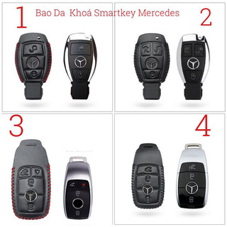 Bao Da + móc khoá  chìa khoá thông minh Mercedes Benz