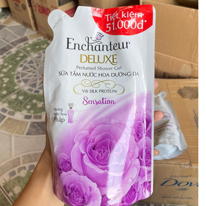 Túi sữa tắm Enchanteur 450g hương nước hoa pháp dưỡng da