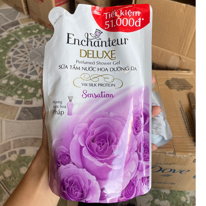Túi sữa tắm Enchanteur 450g hương nước hoa pháp dưỡng da