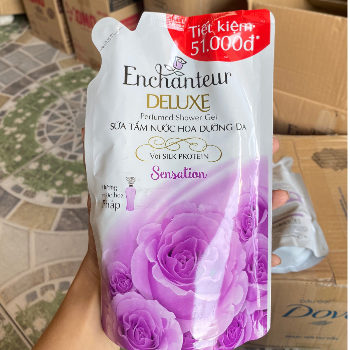 Túi sữa tắm Enchanteur 450g hương nước hoa pháp dưỡng da