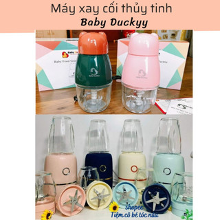 Máy Xay đồ ăn dặm Thịt Cá Tôm Cua Sinh tố Củ Hạt Khô Gạo Đá viên. Máy đa năng 1 cối & 3 cối thủy tinh 6 lưỡi BABY DUCKYY