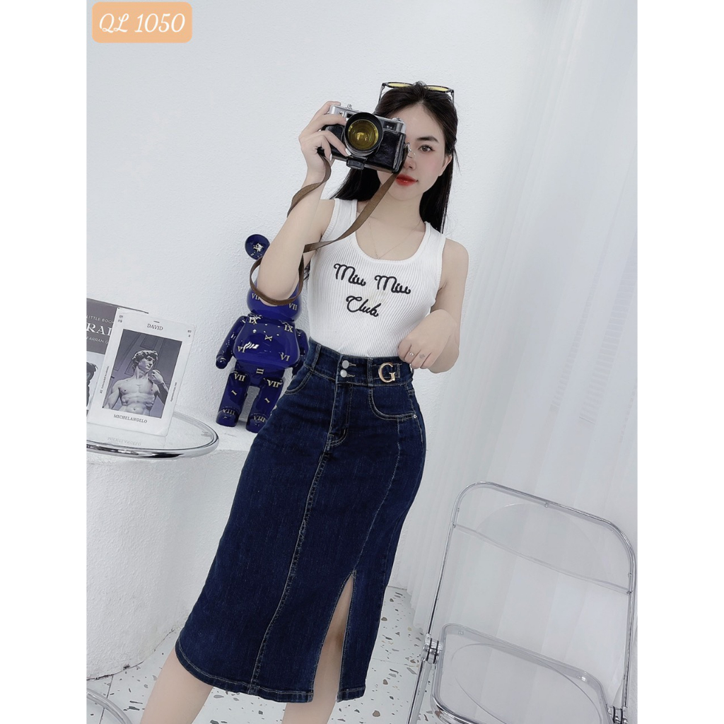 Chân váy dài mqTRUNK chân váy jean phong cách thời thượng 1050 | BigBuy360 - bigbuy360.vn