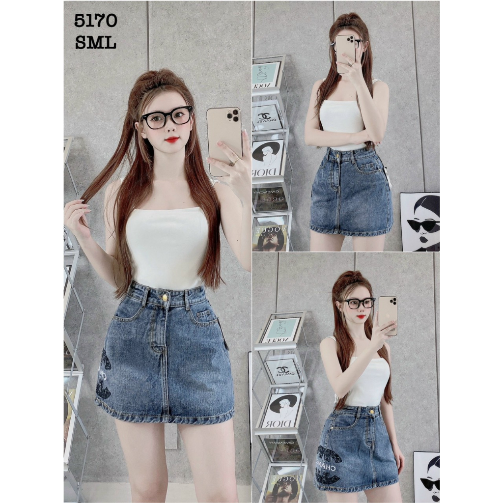 Chân váy jean nữ mqTRUNK chân váy nữ thiết kế basic, phong cách thời thượng 5170 | BigBuy360 - bigbuy360.vn