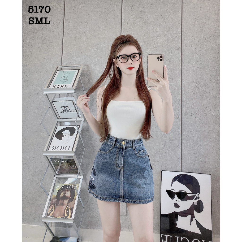 Chân váy jean nữ mqTRUNK chân váy nữ thiết kế basic, phong cách thời thượng 5170 | BigBuy360 - bigbuy360.vn
