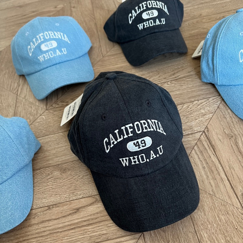 Mũ Lưỡi Trai California Who.au Denim 2 màu xanh - đen