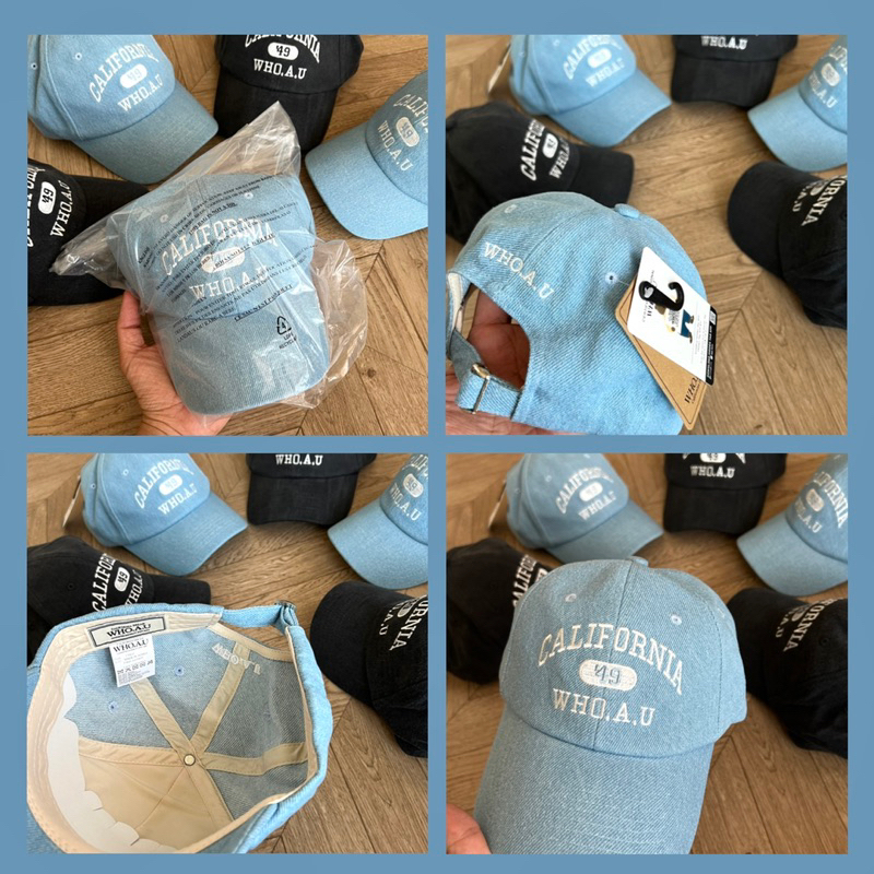 Mũ Lưỡi Trai California Who.au Denim 2 màu xanh - đen