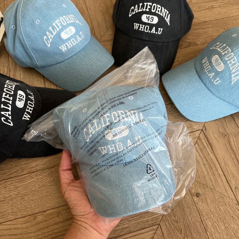 Mũ Lưỡi Trai California Who.au Denim 2 màu xanh - đen